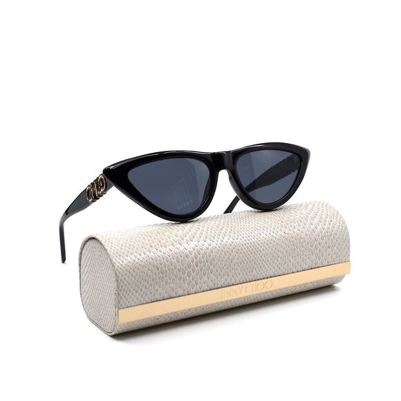 NEW JIMMY CHOO SPARKS/S 807 Black Cat Eye Sunglasses Grey Lens Women AUTHENTIC - Picture 4 of 14